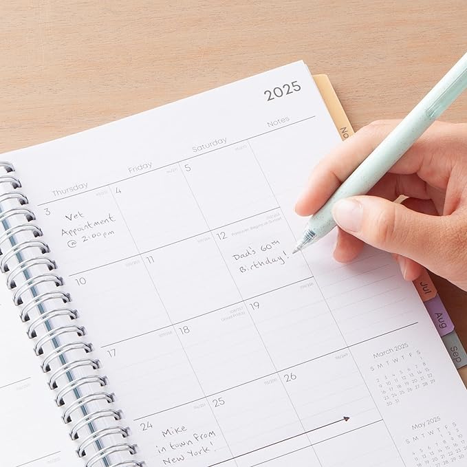 Blue Sky Planning Calendar Notes, Monroe Dark, Weekly/Monthly Layout, Safety Wirebound (Tides- 2025, 5.875" x 8.625")