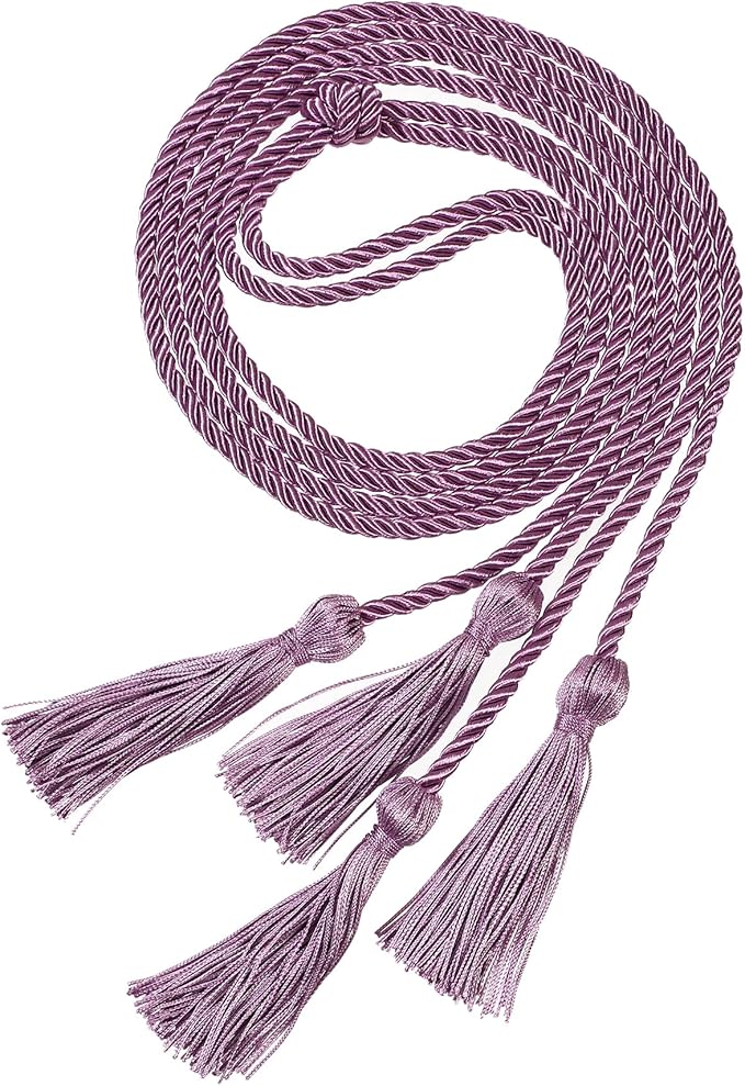 Graduation Double Honor Cords with Tassels Braided Academic Ropes for High School College Ceremony 68 Inch (Light Purple)