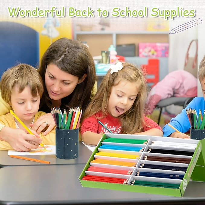 S & E TEACHER'S EDITION Colored Pencils 360Pcs,Coloring Pencils Set Drawing Pencils for Sketch, Woodcase Lead,Wooden Colored, Back to school