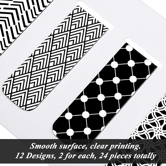 Zonon 24 Pcs Magnetic Bookmarks Bulk Clips Black White Classic Magnetic Page Markers Page Clip Bookmark Funny Bookmark Gifts for Reading Lover Party Favor Office Reading Supplies