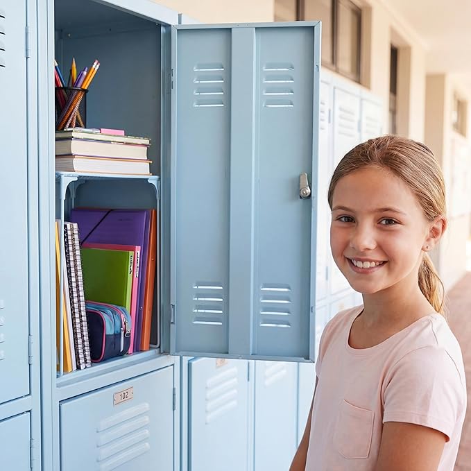 Colarr Blue Locker Organizer Shelf Locker Accessories for Girls Stackable Storage Organization Shelf Area Saver Fits Standard Size for School Office Kitchen and Home