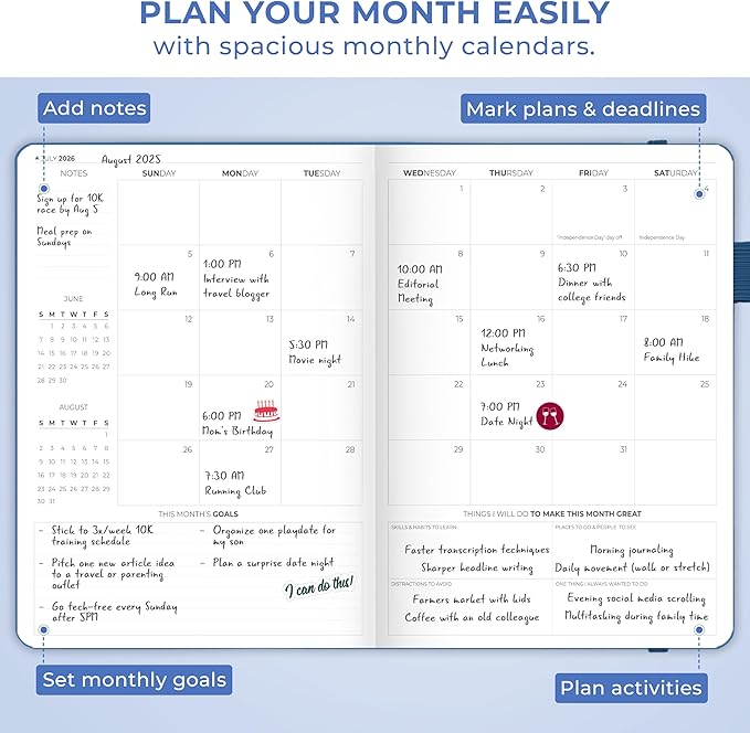 Clever Fox Planner PRO Premium Jan 2026-Jan 2027 – Luxurious Weekly, Monthly & Budget Agenda Organizer for Productivity & Reaching Goals, A4 Hardcover + Keepsake Box – Mystic Blue