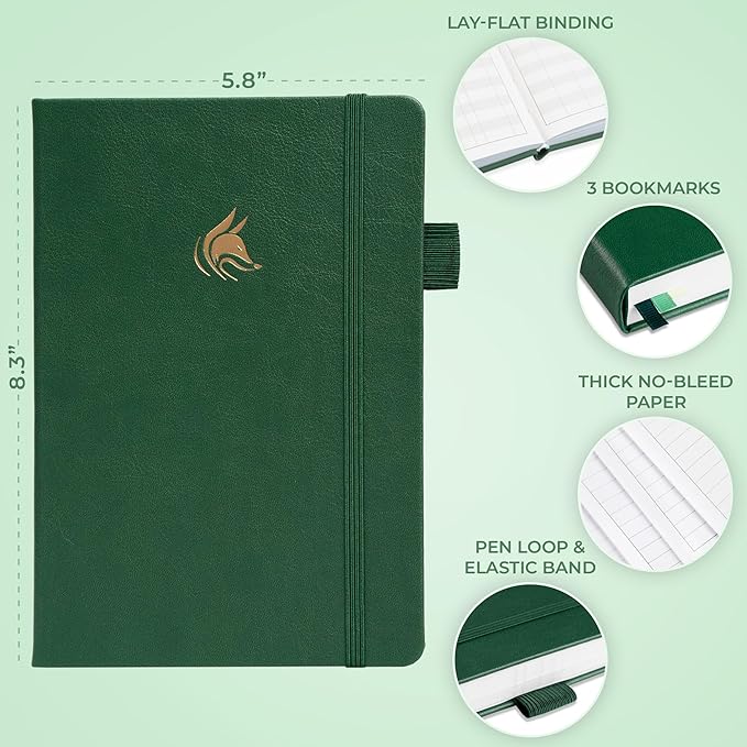Clever Fox Dated Planner Premium 2026 – Weekly Agenda for Planning & Time Management –Notebook with Habit Tracker & To-do List (Forest Green)