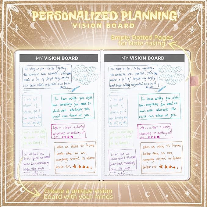 Undated Academic Planner Hardcover (5.5x8.5") - Flexible Weekly & Monthly Organizer with Stickers, Productivity Journal for Students & Professionals(Rose Gold)