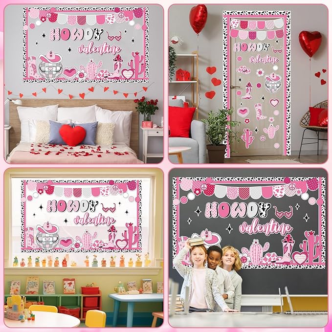 Justforjoyful Valentine's Day Bulletin Board Set Disco Bulletin Board Decorations Heart Cutouts Valentines Party Supplies Valentines Day Disco Ball Cutouts for School Classroom Chalkboard Wall Decor