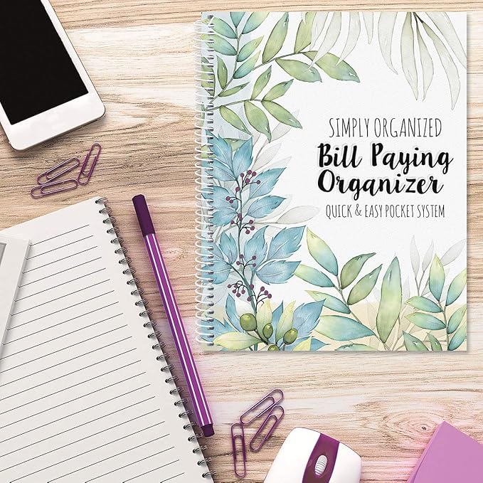 Current The Best Days Bill Paying Organizer Book - 9" x 12” Personal Account Book, Spiral Bound, 14 Storage Pockets, 32 Label Stickers, Monthly Finance & Payment Management Tracker for Home & Office