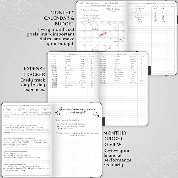 Legend Budget Planner – Financial Organizer Book. Money Account & Expense Tracker Notebook Journal for Household Monthly Budgeting (Black)