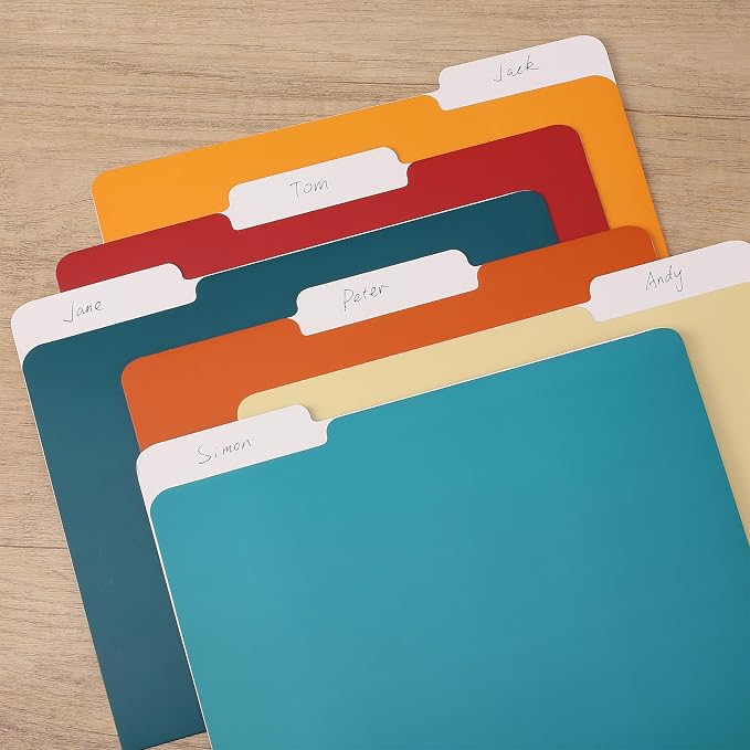 Mr. Pen- Office File Folder, 18 Pack, Retro Colors, 1/3-Cut Tab, Colored File Folders Letter Size, Colored Folders, Office Supplies File Folders with Tabs