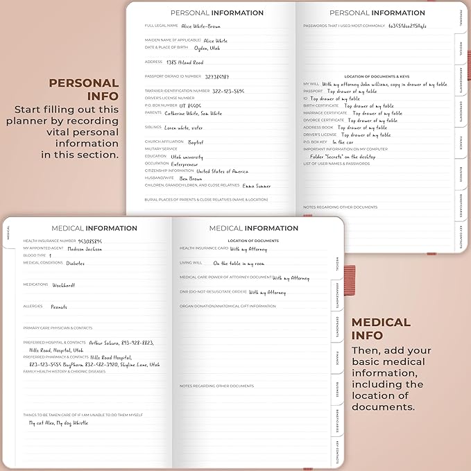 Clever Fox End of Life Planner – Final Arrangements Organizer for Beneficiary, Will Preparation, Last Wishes & Funeral Planning, A5 (Rose Gold)