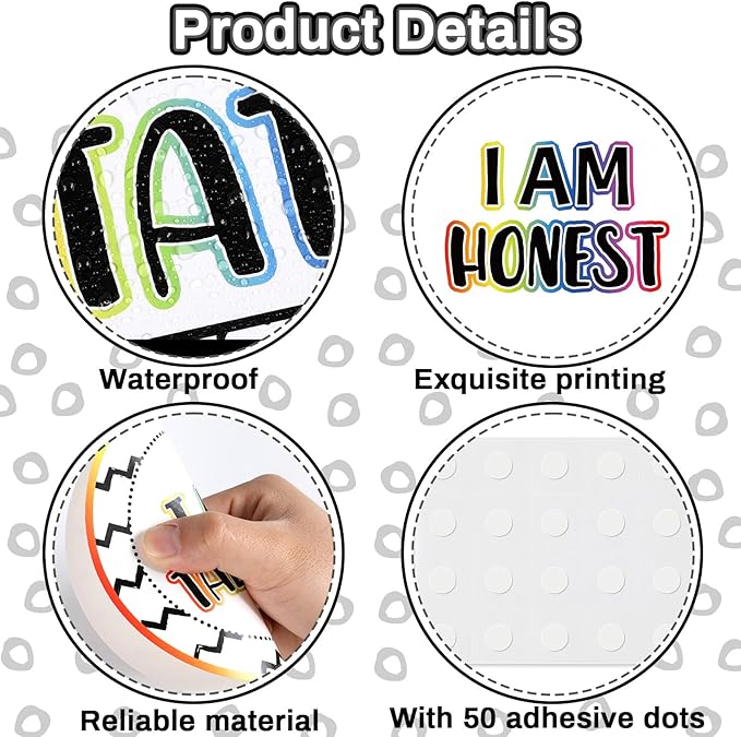 Affirmation Station Bulletin Board Set Composition Positive Bulletin Board for Classroom Growth Mindset Decor Polka Dots and Stripes Inspirational Motivational Accent Cutout for Home School Teacher
