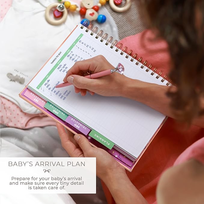 Clever Fox Pregnancy Journal & Memory Book - Pregnancy Planner & Notebook for Expecting Moms – Baby Keepsake, First Time Moms Gift (Peach Pink, 9" x 10.5")