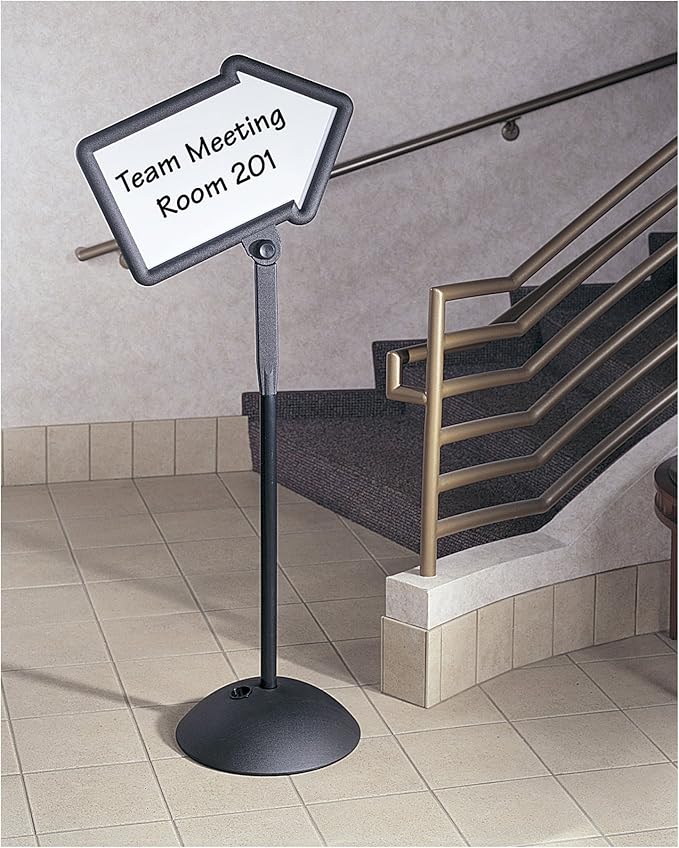 Safco Write Way Dry Erase Board Directional Arrow Sign, Dual-Sided and Magnetic for Indoor and Outdoor Use, 65"in Height, Black