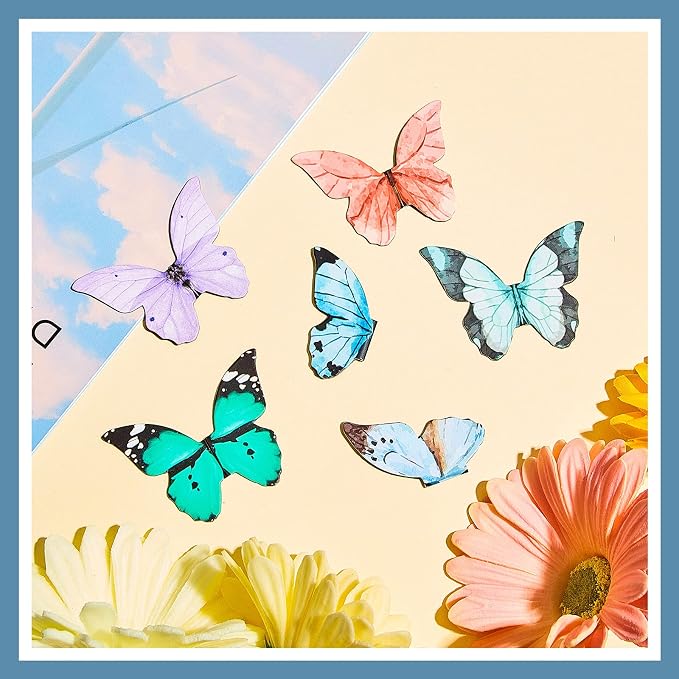 Nezyo 24 Pieces Magnetic Bookmarks Cute Magnet Page Markers Foldable Page Clip for Students Reading Stationery Supplies Office Presents(Butterfly)