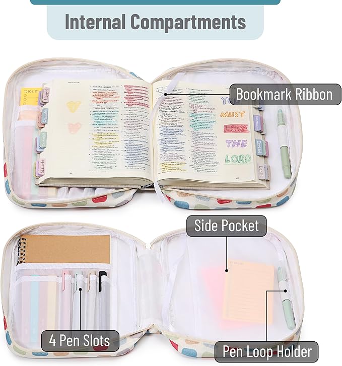 Mr. Pen- Bible Cover Case for Women, Large Bag with Durable Handle, 24-pcs Bible Journaling Kit & Study Supplies with No Bleed Highlighters and Pens, Christian Gift for Women, Mothers Day Gift