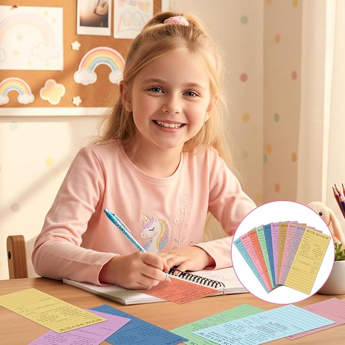 L1rabe Candy Book Review Bookmarks - Back to School 120Pcs Book Page Marker Reading Log for Readers Bookworm Bookish Gift, Reading Page Tracker for Students Teachers Women to Review & Tracker