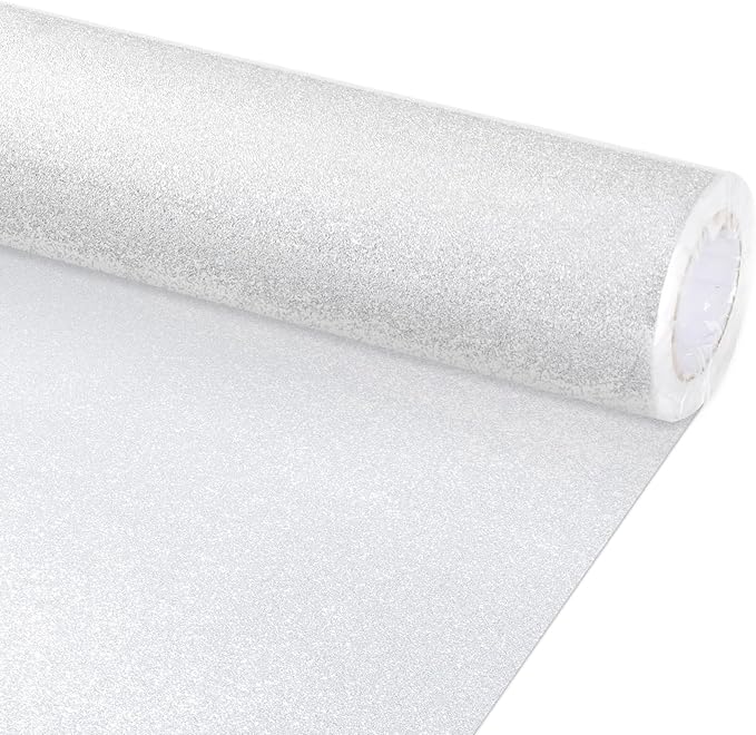 gisgfim 16" x20ft Glitter Bulletin Board Paper Roll Sparkle Color Bulletin Board Background Poster Paper Non Fading Gift Wrapping DIY Art Crafts for Office Classroom Decoration, White