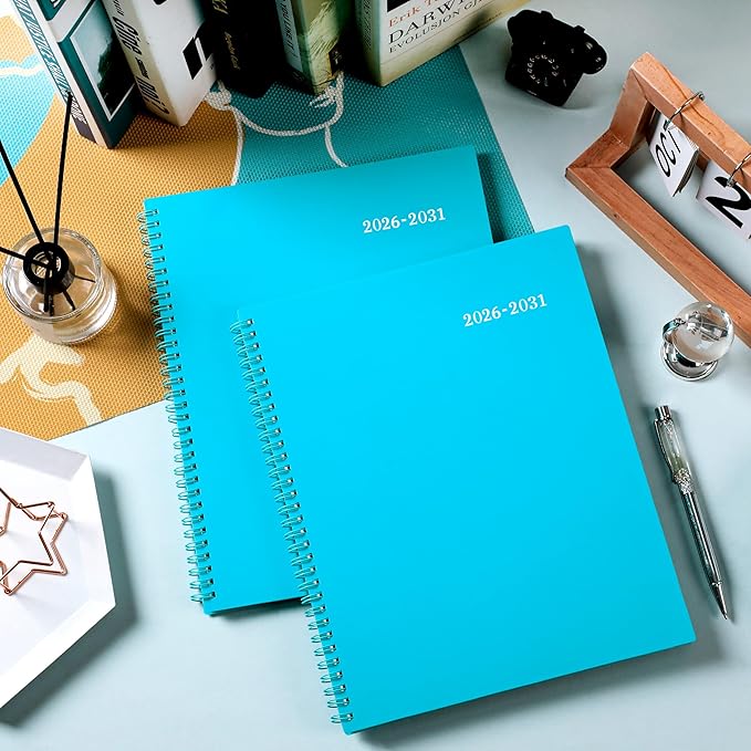 2026-2031 Monthly Planner/Monthly Calendar - 5 Year Monthly Planner, Jul.2026 - Jun.2031, 9" x 11", Double-Side Pocket + Polypropylene Cover - Green
