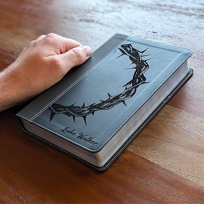 Farm and Posh Personalized NIV Personal Bible with Crown of Thorns | Large Print (Black)