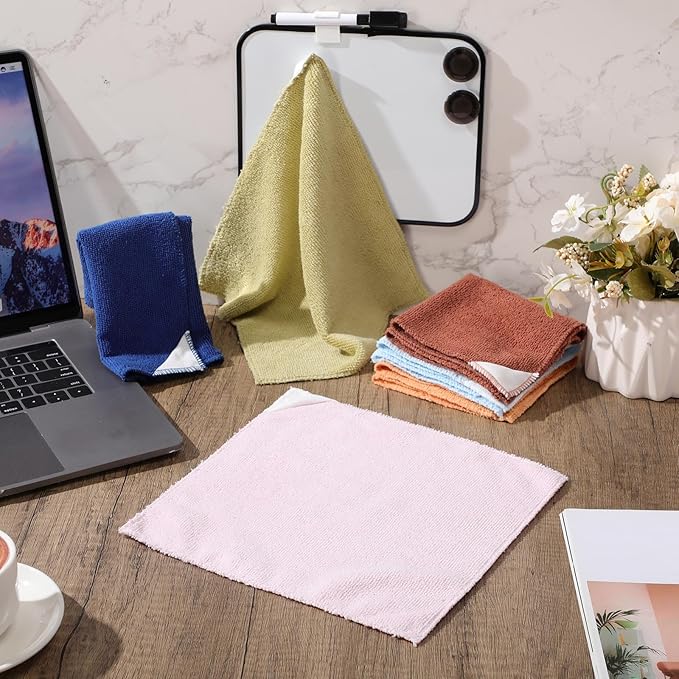 Fanfanwin 6 Pack Magnetic Microfiber Cleaning Cloth, Colorful Whiteboard Dry Erase, Magnetism Whiteboard Eraser for Blackboards Classroom Chalkboards Washable Home Office 10'' x 10''(Morandi Color)
