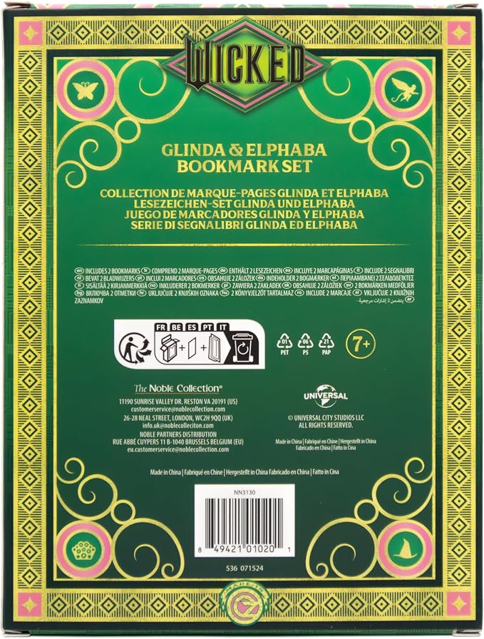 Wicked: Glinda and Elphaba Bookmark Set by The Noble Collection