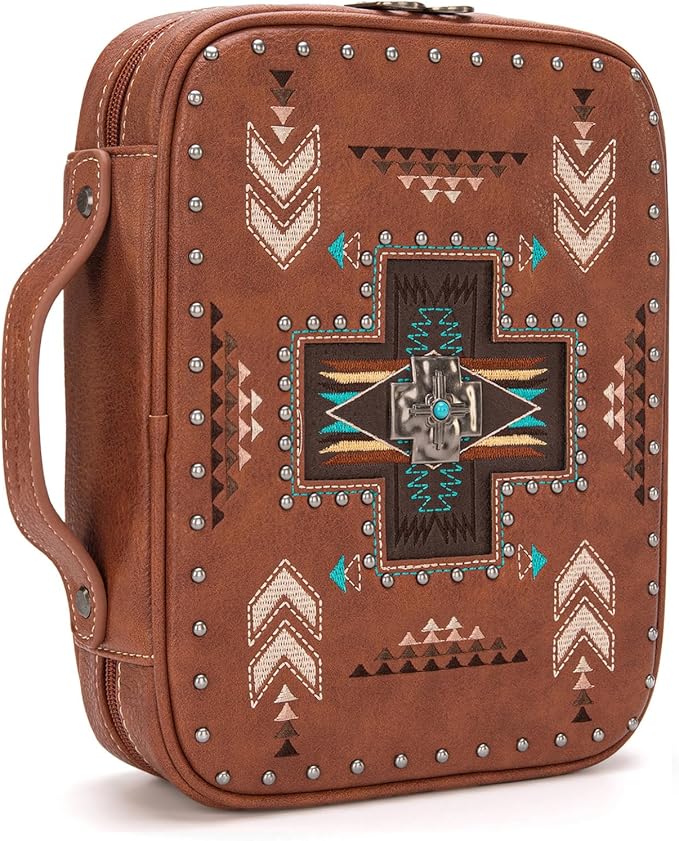 Montana West Western Style Embroidered Bible Covers for Women Men Book Carrying Case Church Bag Outdoor Bible Protective