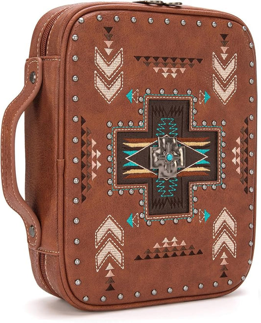 Montana West Western Style Embroidered Bible Covers for Women Men Book Carrying Case Church Bag Outdoor Bible Protective