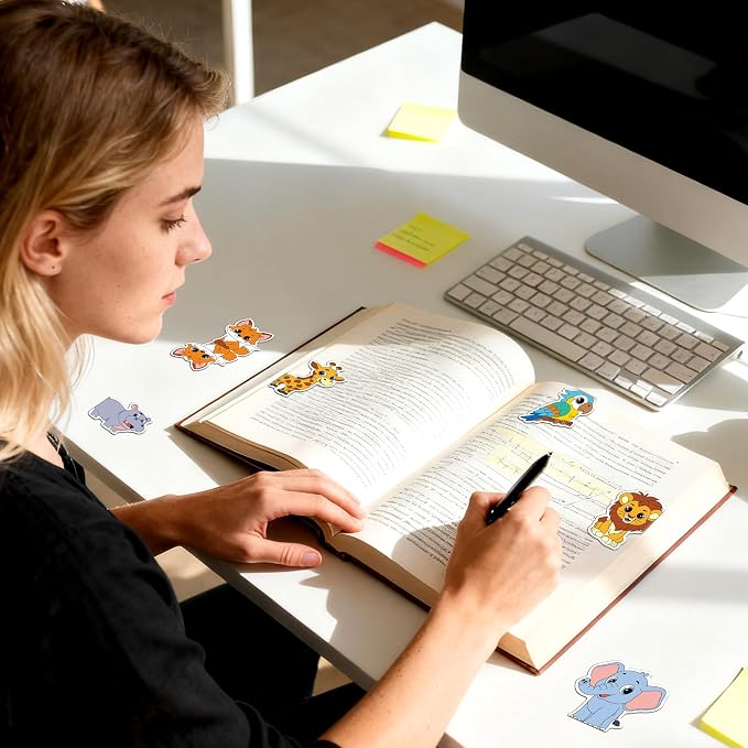15Pack Cute Wild Animal Bookmark Magnetic Bookmarks for Reading Women Men Kids Teacher Book Lovers Gifts, Unique Personalized Bookmarks Bulk Magnet Bookmark Clips Pretty Funny Page Book Markers