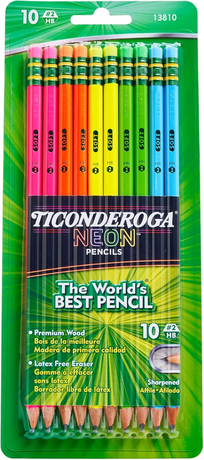 Dixon® Neon Colored Pencils, Assorted, Pack Of 10