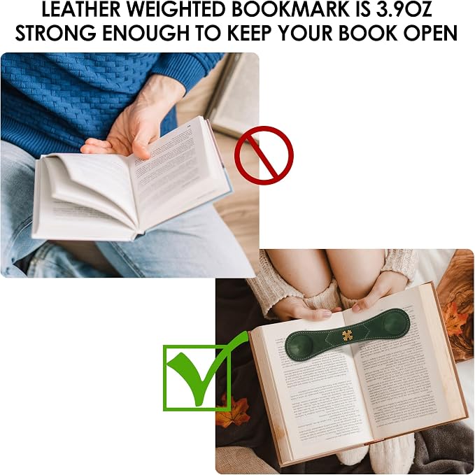 Book Weight Holder Wooden Thumb Book Page Open Weighted Bookmark Corner Reading Accessories Office Desk Decor Executive Gift for Writer Reader (Red)