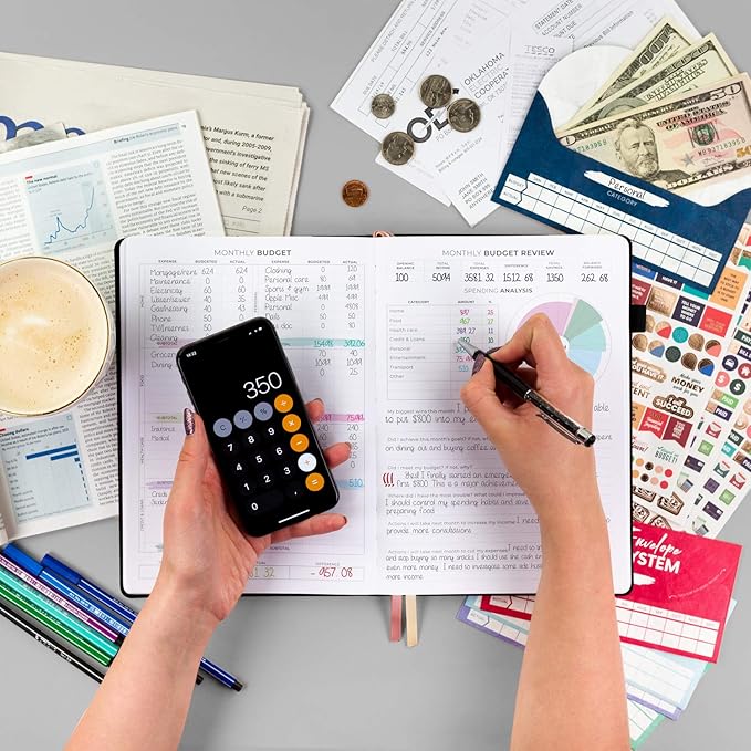 Clever Fox Budget Planner Pro - Financial Organizer + Cash Envelope Budget System. Monthly Finance Journal, Expense Tracker & Personal Account Book. Undated - Start Anytime. (7''x10'') – Black