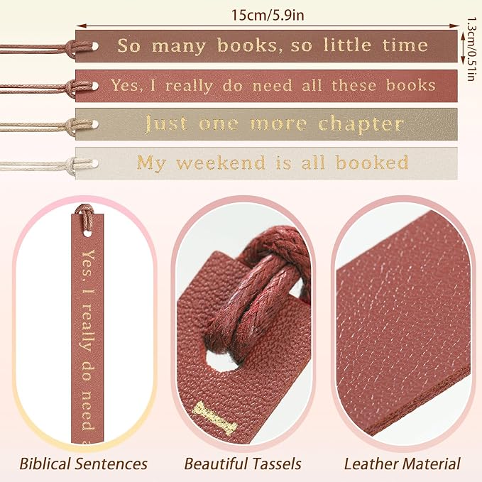 Skyygemm 10 Pcs Leather Bookmarks for Book Lover Gifts for Women Pastel Leather Bookmarks Coworker Teens Book Club Gifts for Teacher Birthdays(Gold)