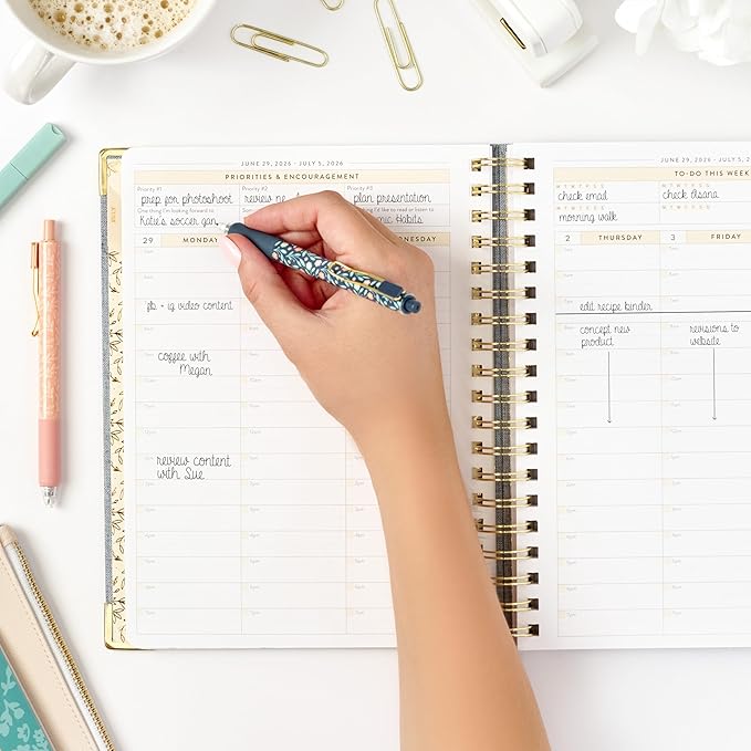 PPP Work Planner 2026-2027 | 12-Month Weekly Calendar (Start Monday) | Vertical Weekly Layout | Monthly Review Pages | Budgeting & Goal Tracker Pages | Customizable Checklists for Routines & Daily Goals