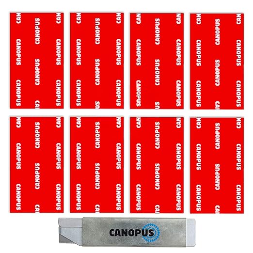 Canopus Number Plate Pads Heavy Duty, 8-PCs 1in x 3in Waterproof Sticky Pads, Double Sided Adhesive Pads for License Plate Holder, Home Decor, Black