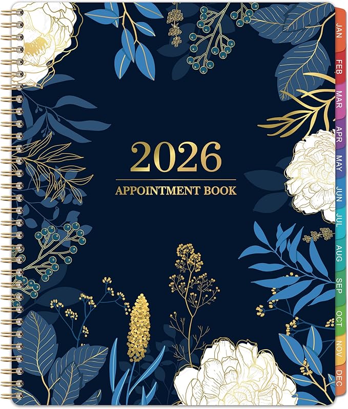 2026 Appointment Book - Weekly Appointment Book 2026, Jan 2026 - Dec 2026, 2026 Planner, 9" x 11", Planner 2026 with Tab, Half Hour (30 Mins) Interval