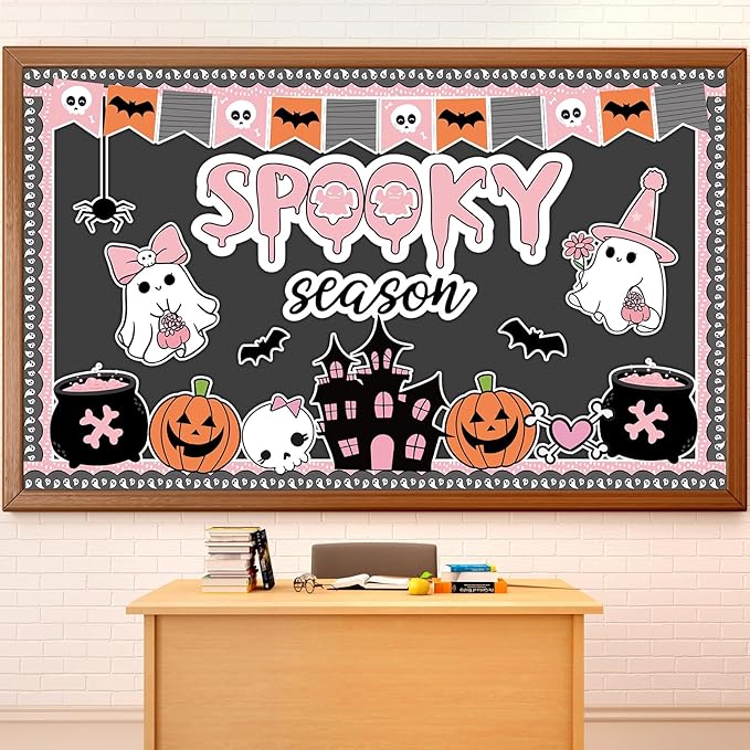 Halloween Ghost & Pumpkin Paper Cutouts - Spooky Season Decors for Classroom, Home & Party Wall