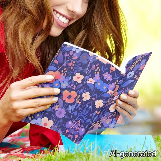 Dreaweet Watercolor Floral Print Book Cover Book Sleeve for Paperback Book Protector Case Stretchable Hardcover Covers Sleeve for Book Lovers,Washable
