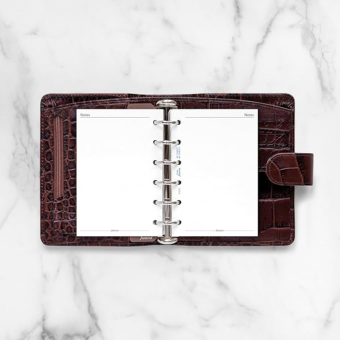 Filofax Calendar Diary Refill, Pocket Size, Week-to-View, White Paper, Unruled, English, 2025 (C68221-25)