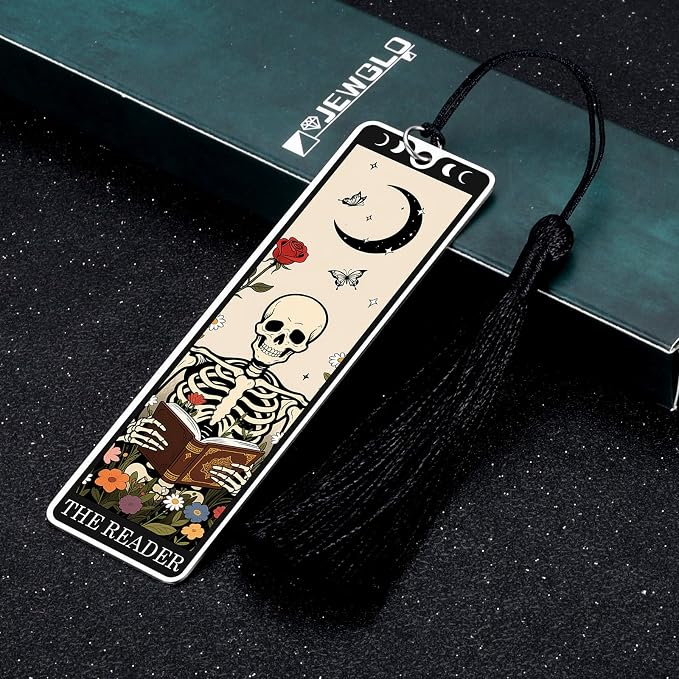 Tassel Bookmarks for Book Lovers - Christmas Bookmarks Tassels for Kids Goth Stocking Stuffers for Women Men - Funny Book Marks for Reading Women Men Spooky Christmas Gifts Wicked Tarot Cards Bookmark