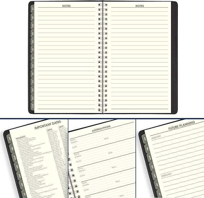 AT-A-GLANCE 2026 Appointment Book Planner, Weekly & Monthly, 5" x 8", Small, Hourly, Recycled, Black (70100G0526)