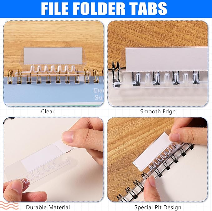 80 Set File Folder Tabs, Include 80 Pcs 3.15“Hanging File Folder Tabs 80 Pcs 2" Inserts Labels, Plastic File Folder Tab for Hanging Folders Files
