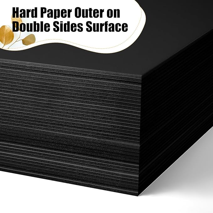 Frienda Foam Boards Thickness Foam Poster Boards for Presentation Board for School Crafts Office Art Projects(12 x 16 Inch,Black,50 Pack)