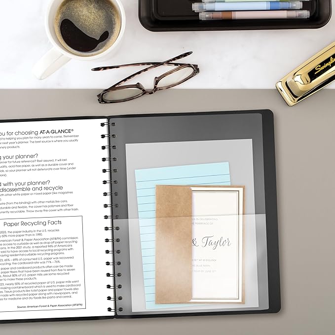 AT-A-GLANCE 2027 Planner, Weekly & Monthly, 7" x 8.75", Contemporary Lite, Black (70545X0527)