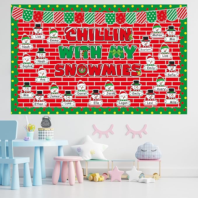 Christmas Red Brick Bulletin Board Roll Plastic 15.75inch x 23ft Peel and Stick Non-Fading Resistant Anti Wrinkle Christmas Bulletin Board Roll for Classroom Wrapping Paper Supply Wall Decoration