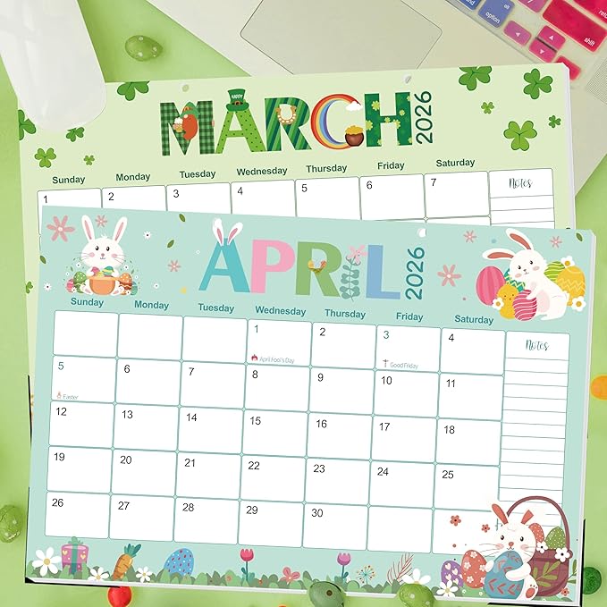 Guasslee Desk Calendar 2026-2027, 18-Month from 2026 Jan. - 2027 Jun, 17"x11.5" Large Monthly Desk Planner with Corner Protectors, Ample Blocks ＆ Notes for Home Office