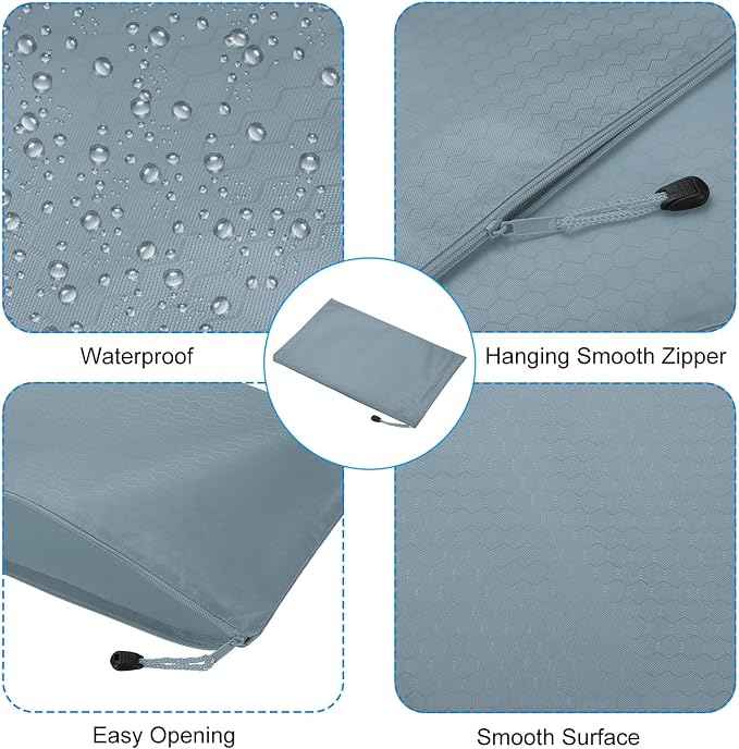PATIKIL Waterproof Zipper File Bags, 3 Pack A4 Document Holders Pencil Pouch for Office, Gray