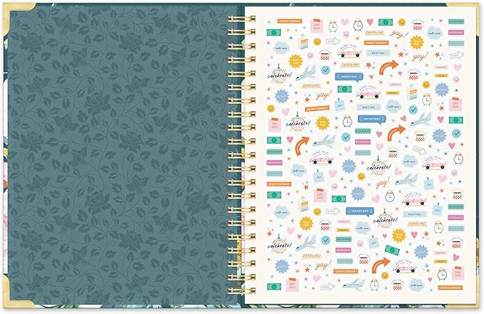 Orange Circle Studio 2026 Planner, Bella Flora, 11.1" x 9.6", Deluxe Extra Large Spiral, August 2025 to December 2026, Weekly & Monthly Notebook, For School or Work, Appointment & Budget & Goal Tracker