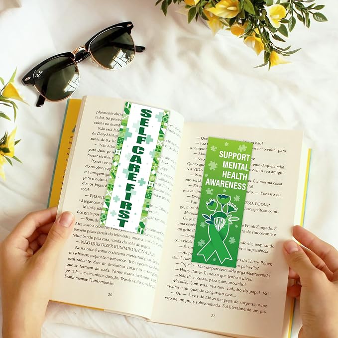 120 Pcs Mental Health Bookmarks, Positive Motivational Encouraging Affirmation Book Marker Page Clips, Inspirational Gifts for Students Schools Book Lovers Mental Health Awareness Campaigns