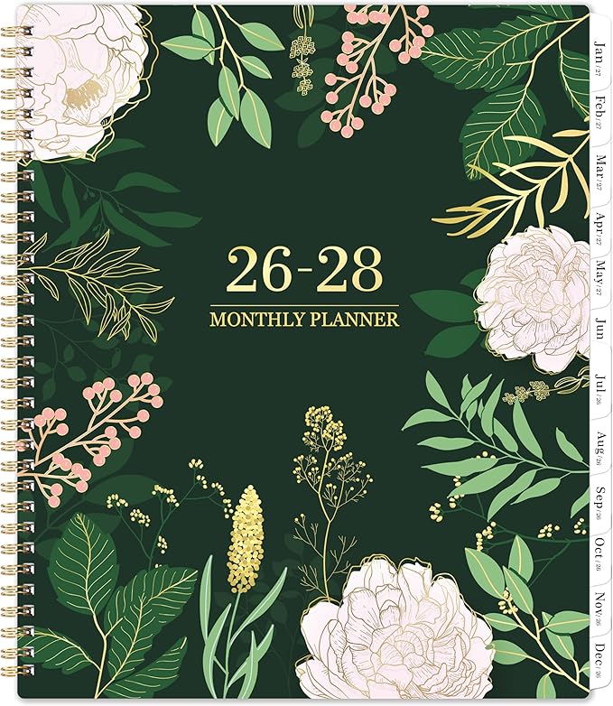 2026-2028 Monthly Planner - 2 Year Monthly Planner/Calendar 2026-2028, July 2026 - June 2028, 11" x 9", 24 Monthly Planner with Tabs, Back Pocket, Holidays, Twin-Wire Binding, Note Pages