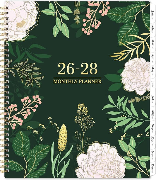 2026-2028 Monthly Planner - 2 Year Monthly Planner/Calendar 2026-2028, July 2026 - June 2028, 11" x 9", 24 Monthly Planner with Tabs, Back Pocket, Holidays, Twin-Wire Binding, Note Pages