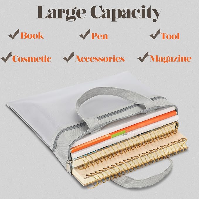 PerKoop 4 Pcs 11x13.7 Inch Mesh Zipper Pouch with Handle, Waterproof Student Book Pouch Bags, Large Classroom File Organizers, A4 Foldable Document Storage Bag for School Office Supplies, 4 Colors
